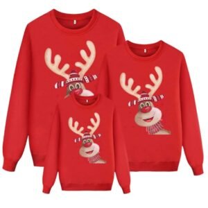 Matching family hoodies with cute Santa and snowflake print and “Merry Christmas” text — Holiday Cheer Santa Squad edition, available in multiple colors.
