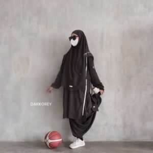 A modest sporty jilbab featuring a flowy hooded design with long sleeves, full coverage, and easy movement. Designed for active, confident women seeking comfort and modest elegance.
