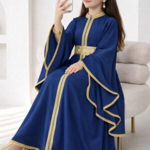Noor Royale Girls Abaya full-length modest dress with flowing sleeves