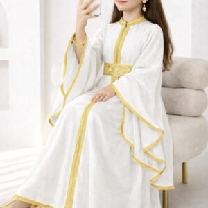 Noor Royale Girls Abaya full-length modest dress with flowing sleeves