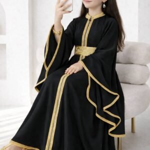 Noor Royale Girls Abaya full-length modest dress with flowing sleeves