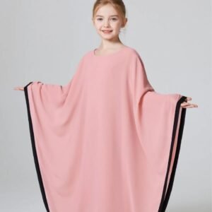 Elegant Amani Abaya modest dress for girls with wide drape sleeves.
