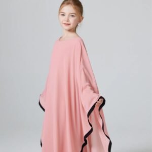 Elegant Amani Abaya modest dress for girls with wide drape sleeves.