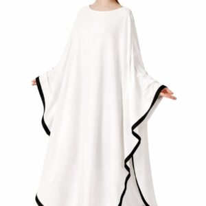 Elegant Amani Abaya modest dress for girls with wide drape sleeves.