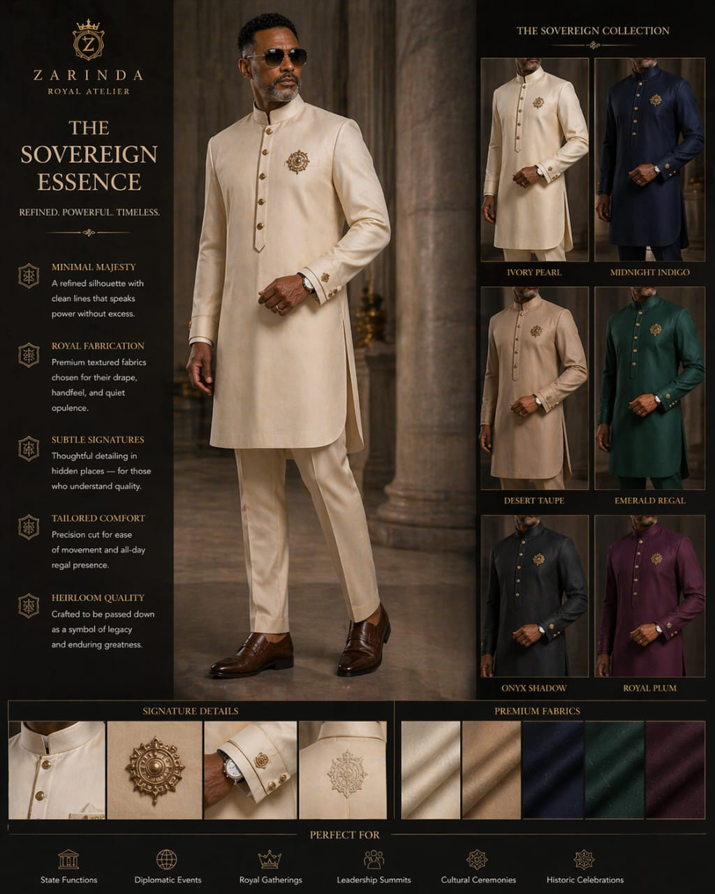 Luxury men’s kaftan set