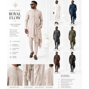 Luxury draped men’s kaftan