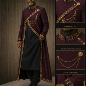 Burgundy Outer Robe + Black Inner Tunic