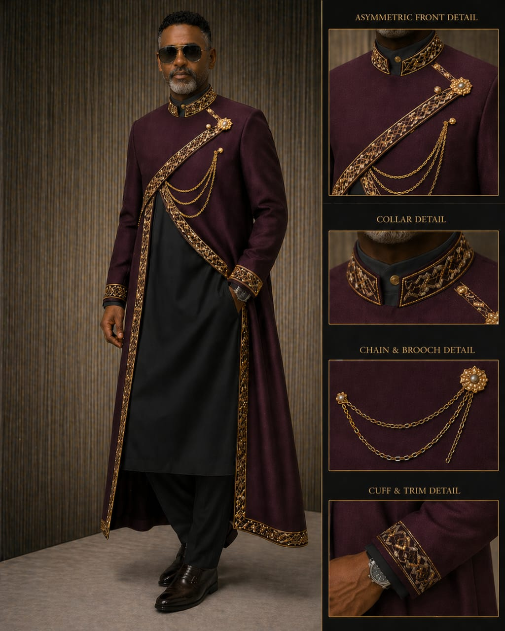 Burgundy Outer Robe + Black Inner Tunic