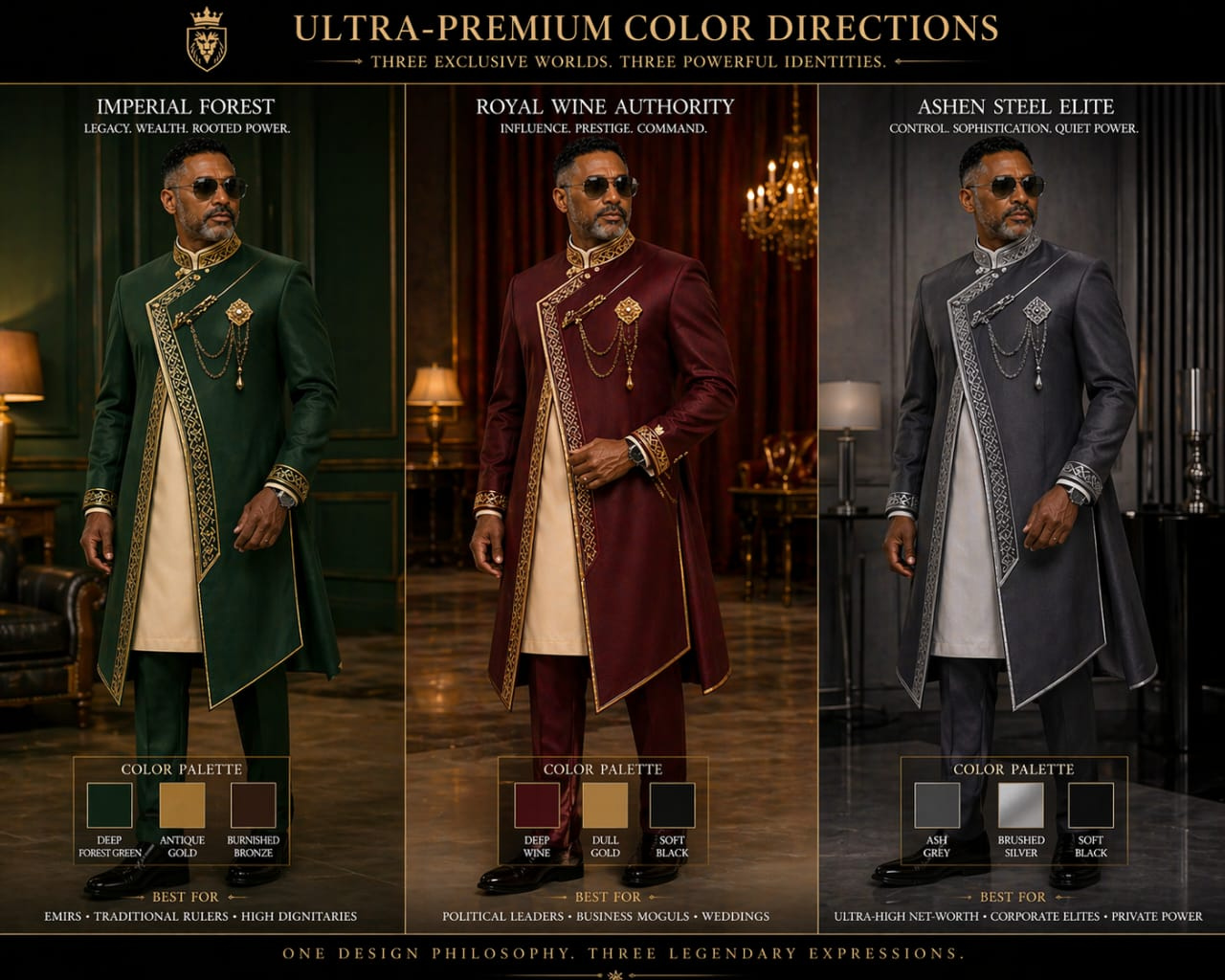 Luxury asymmetric men’s kaftan