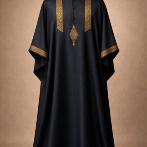 Sovereign Monarch™ Luxury Men's Kaftan Set featuring premium silk-feel fabric with elegant gold embroidery in Midnight Navy, Imperial Black, Charcoal Grey, Emerald Green, Royal Burgundy, and Royal Cream.