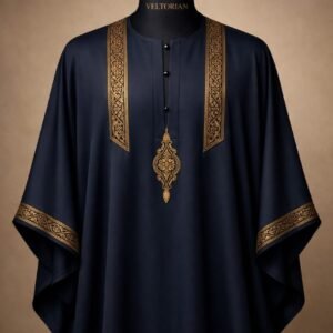 Sovereign Monarch™ Luxury Men's Kaftan Set featuring premium silk-feel fabric with elegant gold embroidery in Midnight Navy, Imperial Black, Charcoal Grey, Emerald Green, Royal Burgundy, and Royal Cream.